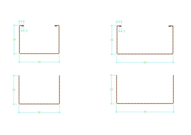 Drywall Keel Steel CU Profile CW UW Roll Forming Machine - Content image 2 Drywall Keel Steel CU Profile CW UW Roll Forming Machine - profile drawing 1791526376 PBxo